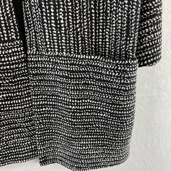 Clara Sun Woo Long Open Front Cardigan Sz Medium Black Print Pockets - Picture 3 of 8